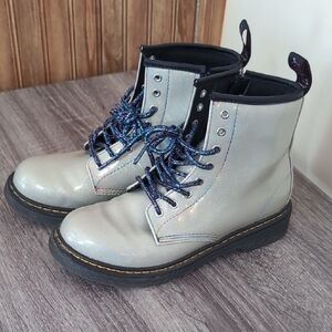 Dr Martens 1460 Sparkle Rays Silver Glitter Combat Boot Size Women's 4M